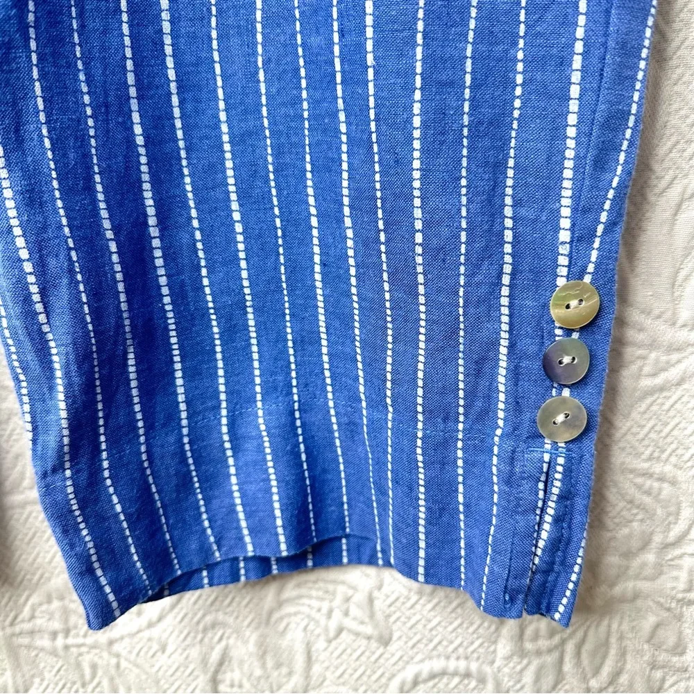 Habitat Linen Cotton Vertical Rope Stripe Wide Leg Crop Pants - Picture 8 of 13